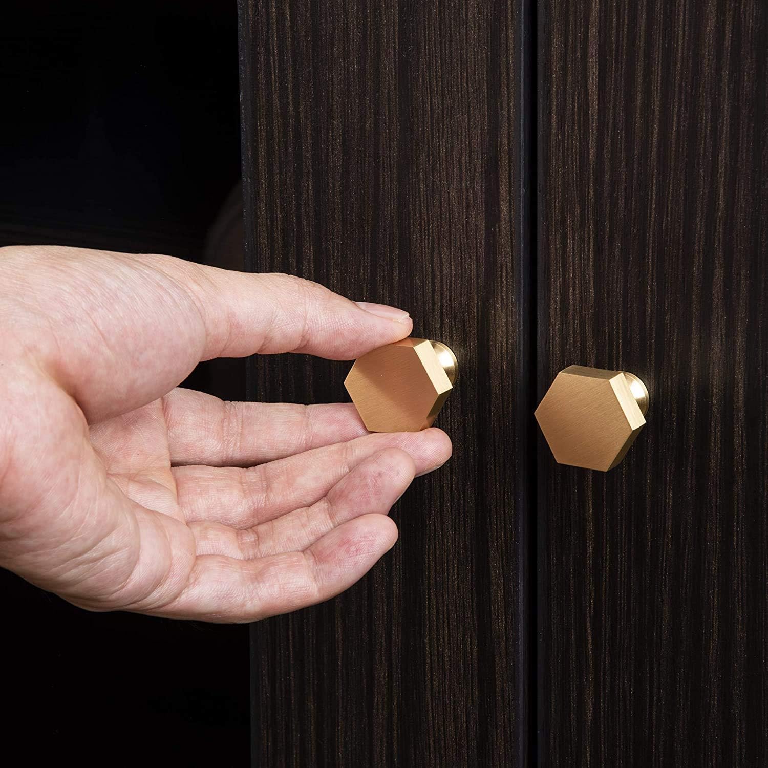 IME Drawer Knobs, Brass Cabinet Door Knobs Furniture Cupboard Pull Handle Wardrobe Dressers Knobs Hardware with Screw 3PCS [30X20MM] - Image 6