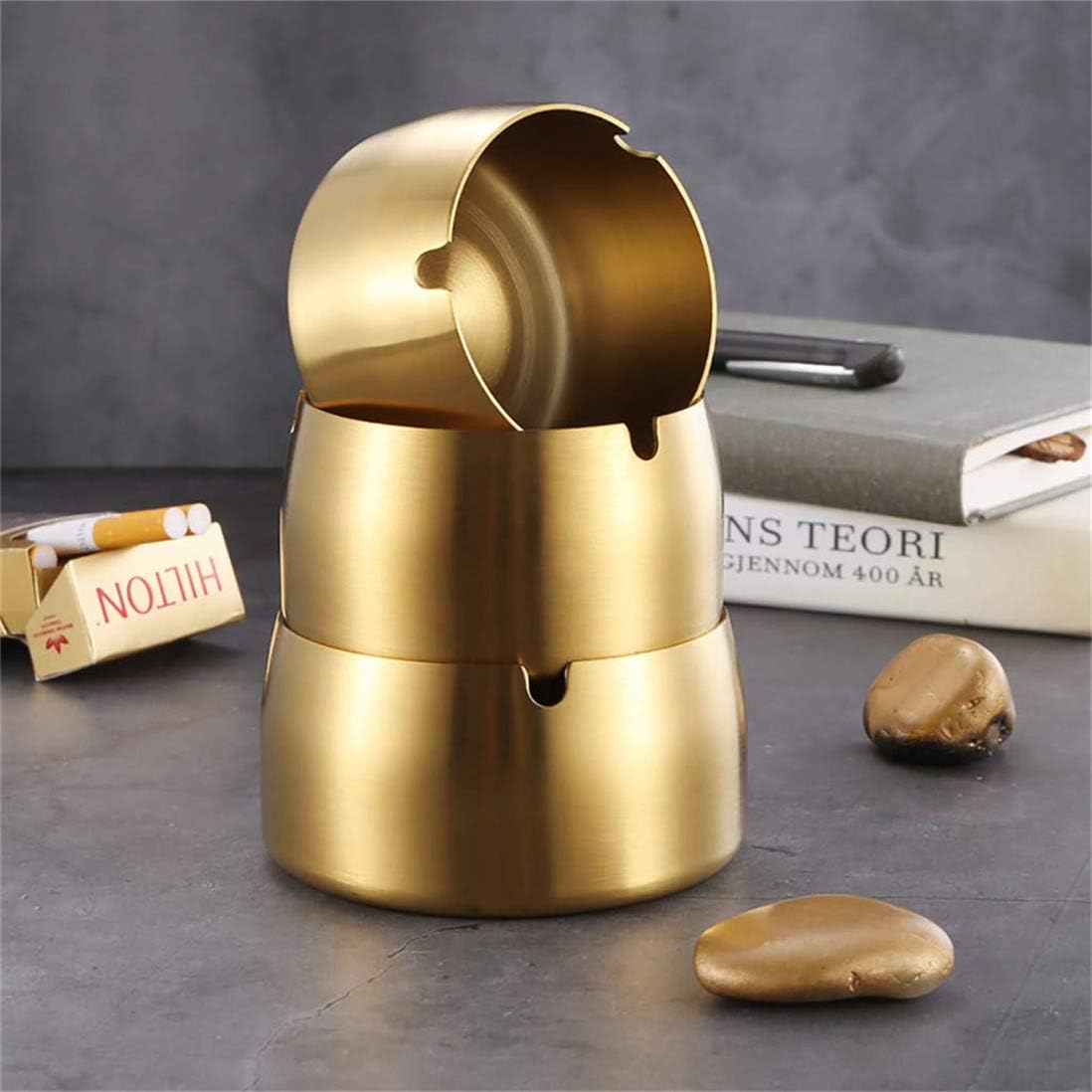 IME Windproof Ashtray Portable Ash Tray Stainless Steel Smoke Ashtrays for Patio Outdoors Home Office Party Bar - Image 2