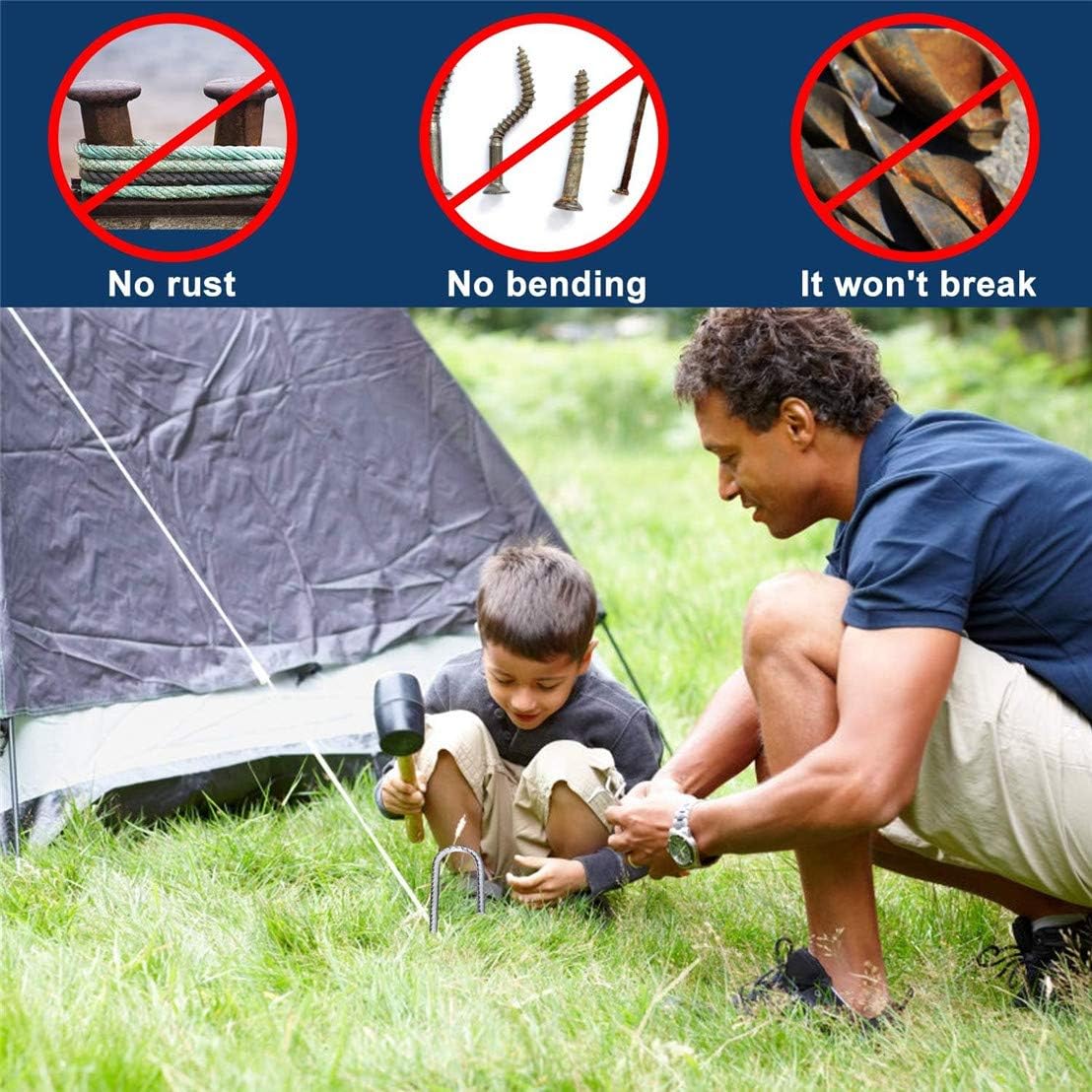 Ground Rebar Stakes Heavy Duty Steel Staples Anchors Garden Stake Pegs for Camping Tents Trampoline 12 inch, 6pack - Image 5