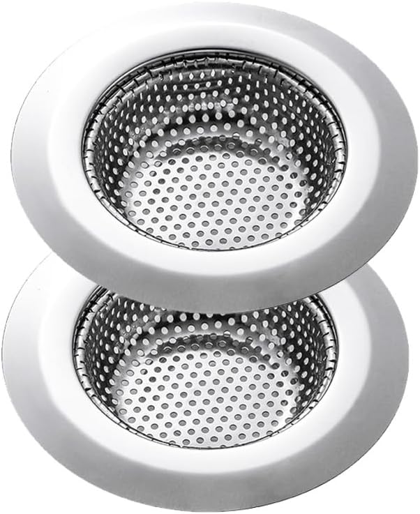 Kitchen Sink Strainer 2 Pack, 4.5 Inch/11.5cm Stainless Steel Sink Drain Strainer Kit Food Catcher for Kitchen Sink - Image 1