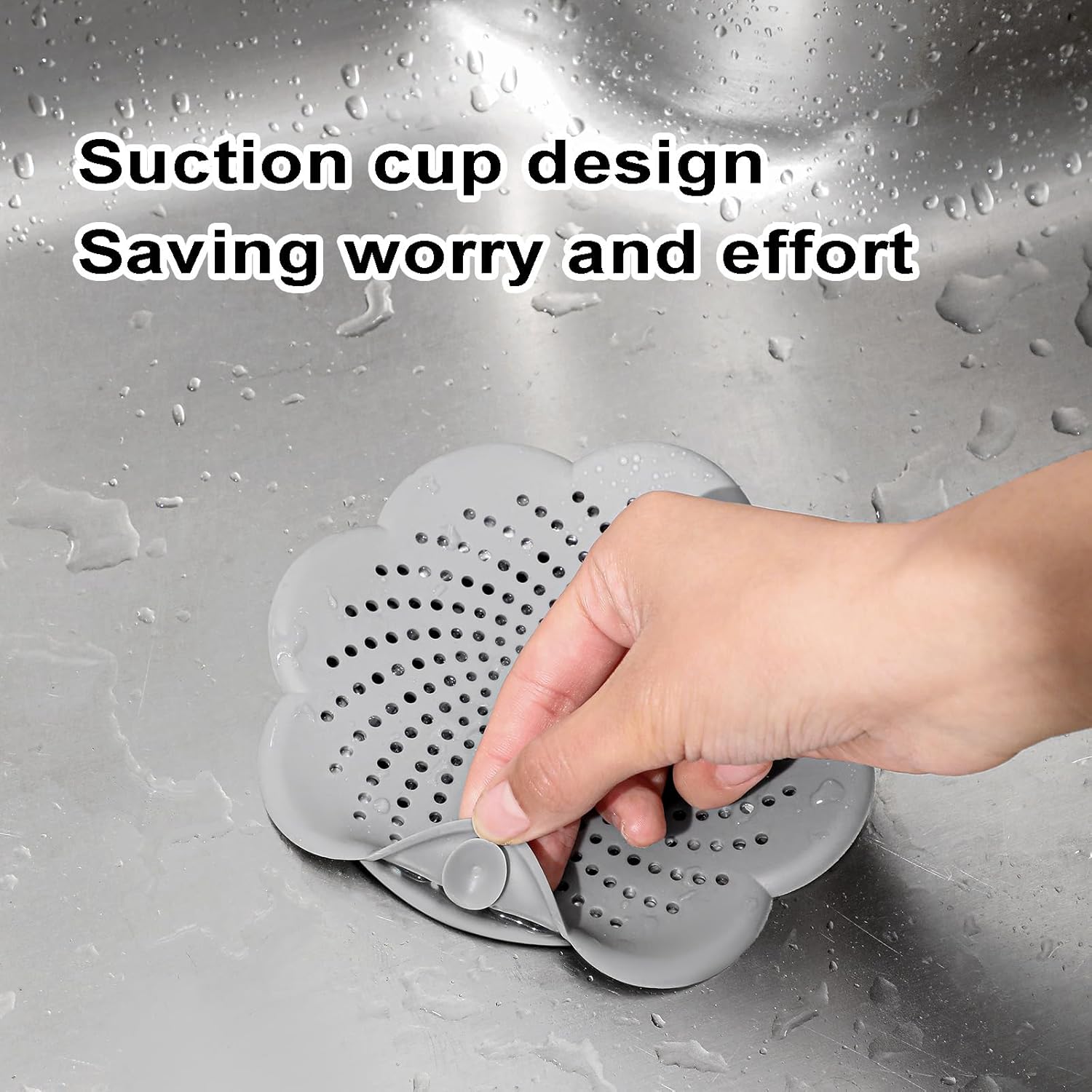 3 Pcs Shower Drain Covers Hair Catcher, 5.7 Inch Silicone Kitchen Sink Strainer Bathroom Shower Sink Stopper - Drain Cover Hair Trap, Filter for Kitchen Bathroom Tub - Image 4