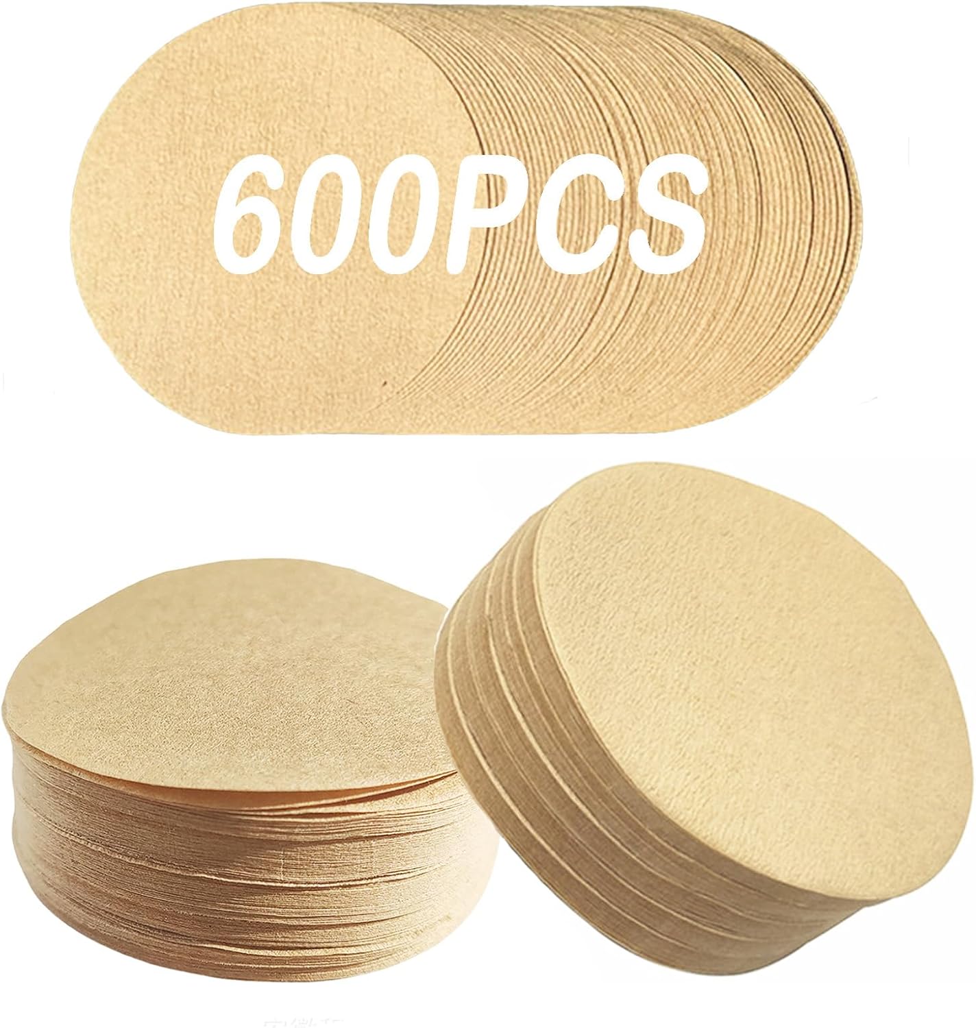 Disposable Replacement Coffee Paper Filters, 600 Counts 64mm Natural Unbleached Disposable Coffee Paper Filter for Aeropress Espresso Maker - Image 1