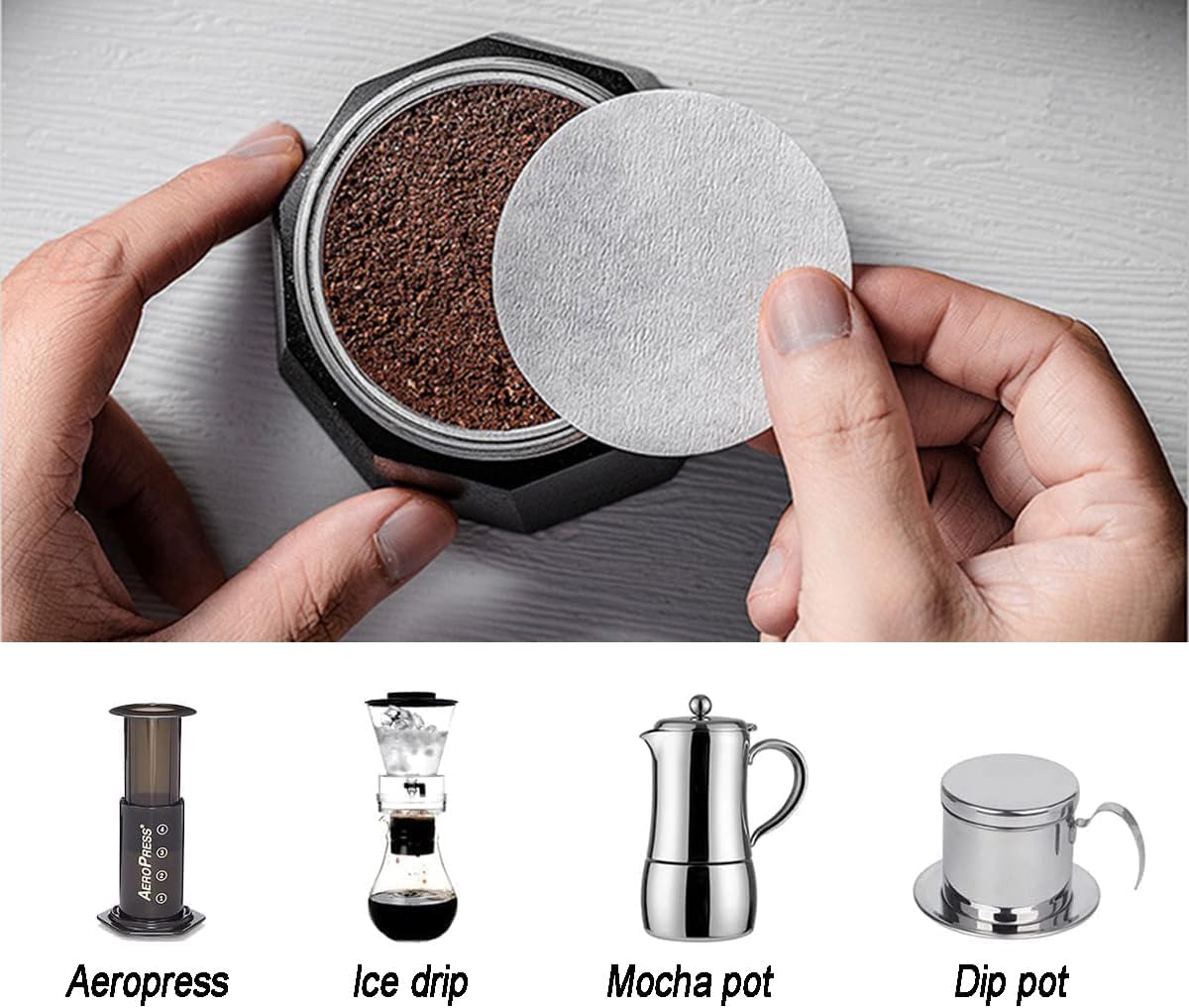 Disposable Replacement Coffee Paper Filters, 600 Counts 64mm Natural Unbleached Disposable Coffee Paper Filter for Aeropress Espresso Maker - Image 2
