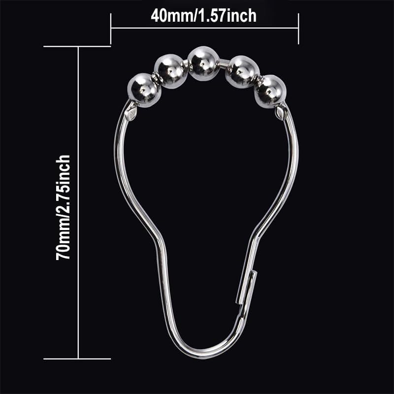 24 PCS Shower Curtain Ring Hooks, Stainless Steel Double Glide Bathtub Curtain Rings for Shower Curtain Rods - Image 3