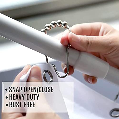 24 PCS Shower Curtain Ring Hooks, Stainless Steel Double Glide Bathtub Curtain Rings for Shower Curtain Rods - Image 4