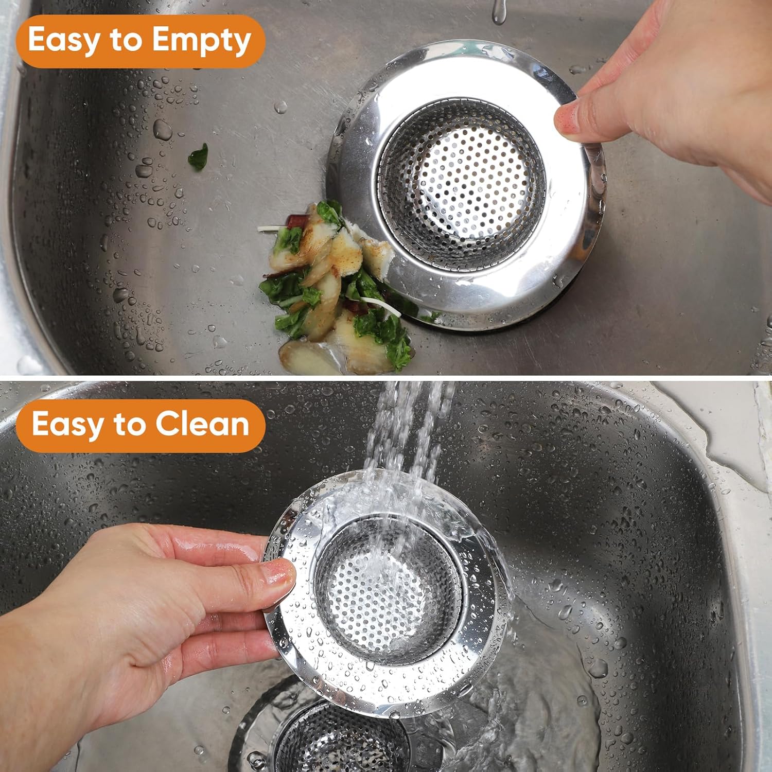 Kitchen Sink Strainer 5 Pcs, 4.5 Inch/11.5cm Stainless Steel Sink Drain Strainer Kit Food Catcher for Kitchen Sink - Image 3