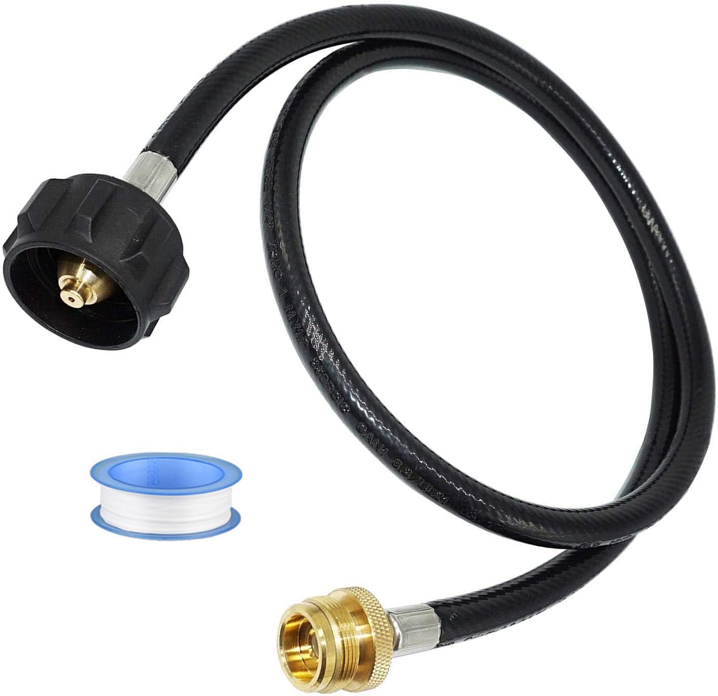 Propane Hose Adapter, Connects 1lb BBQ to 20lb Gas Tanks, for Portable Grill, Buddy Heater, Tabletop Stove, Griddle - QCC1 Connector - Image 1