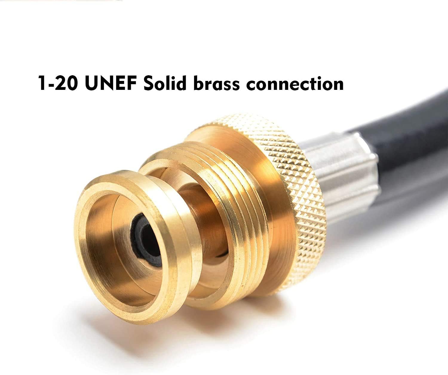 Propane Hose Adapter, Connects 1lb BBQ to 20lb Gas Tanks, for Portable Grill, Buddy Heater, Tabletop Stove, Griddle - QCC1 Connector - Image 3