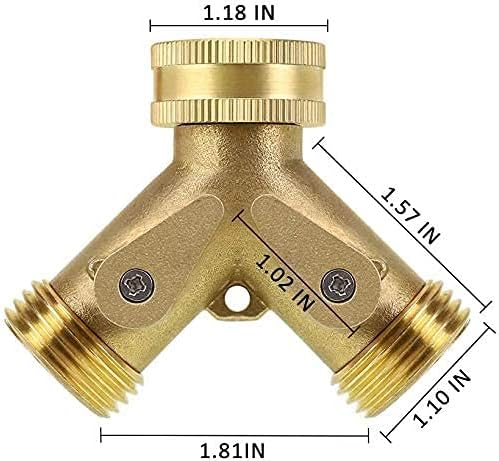 2 Way Heavy Duty Brass Garden Hose Connector Tap Splitter for Lawn and Garden - Outlet Splitter, Hose Splitter, Hose Spigot Adapter with 2 Valves, Plus 4 Extra Rubber Washers - Image 5