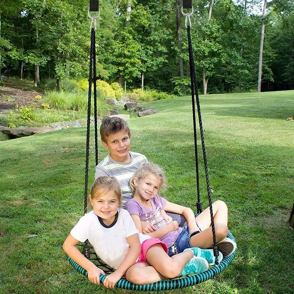 Tree Swing Straps Hanging Kit Holds 2200 lbs, 5FT Swing Straps 2 Pack Tree Protector Mats with 2 Safety Heavy Duty Carabiner & 1 Stainless Steel Swivel, Carry Bag Included, Perfect for Hammocks & Most Swing Seats - Image 6