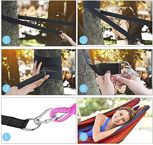Tree Swing Straps Hanging Kit Holds 2200 lbs, 5FT Swing Straps 2 Pack Tree Protector Mats with 2 Safety Heavy Duty Carabiner & 1 Stainless Steel Swivel, Carry Bag Included, Perfect for Hammocks & Most Swing Seats - Image 7