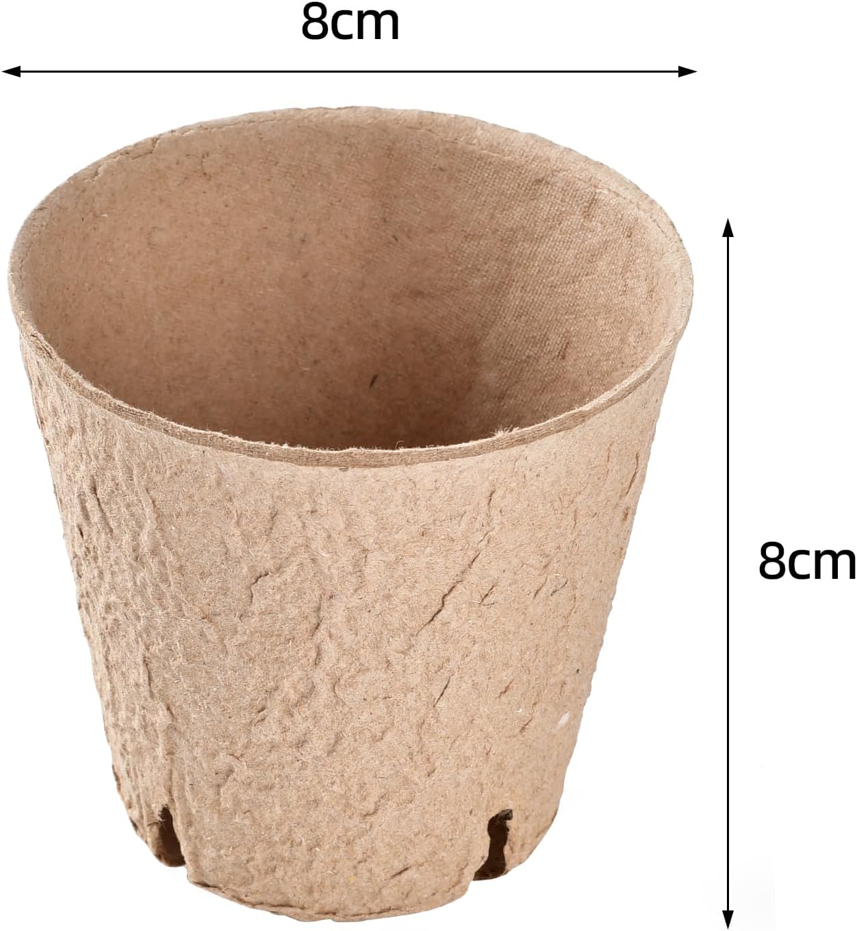 100PCS 8CM Seed Starter Pots, Seed Starter Kit, Transplant Seedlings Pots, Organic Biodegradable Pots for Plant Starters, Seedlings, Saplings, Flowers, Vegetables, with Bonus 100 Plastic Plant Markers - Image 2