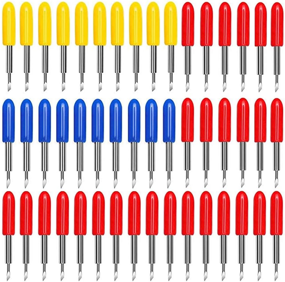 40PCS Replacement Blades for Explore Air/Air 2 Vinyl Cutting Machines, 20PCS 45° Standard + 10PCS 30° + 10PCS 60° Deep Cut Vinyl Fabric Cutting Blades Replacements - Image 1
