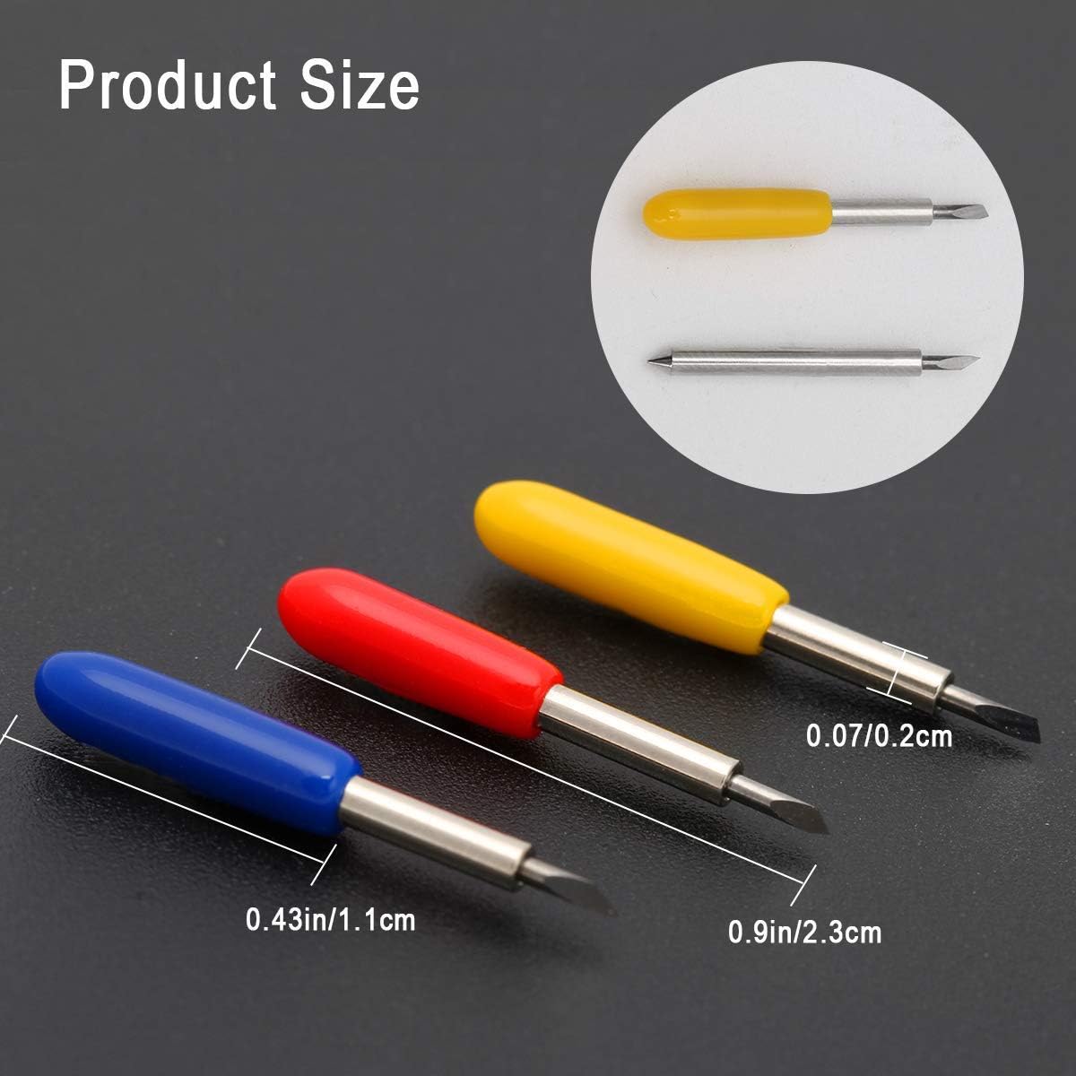 40PCS Replacement Blades for Explore Air/Air 2 Vinyl Cutting Machines, 20PCS 45° Standard + 10PCS 30° + 10PCS 60° Deep Cut Vinyl Fabric Cutting Blades Replacements - Image 3