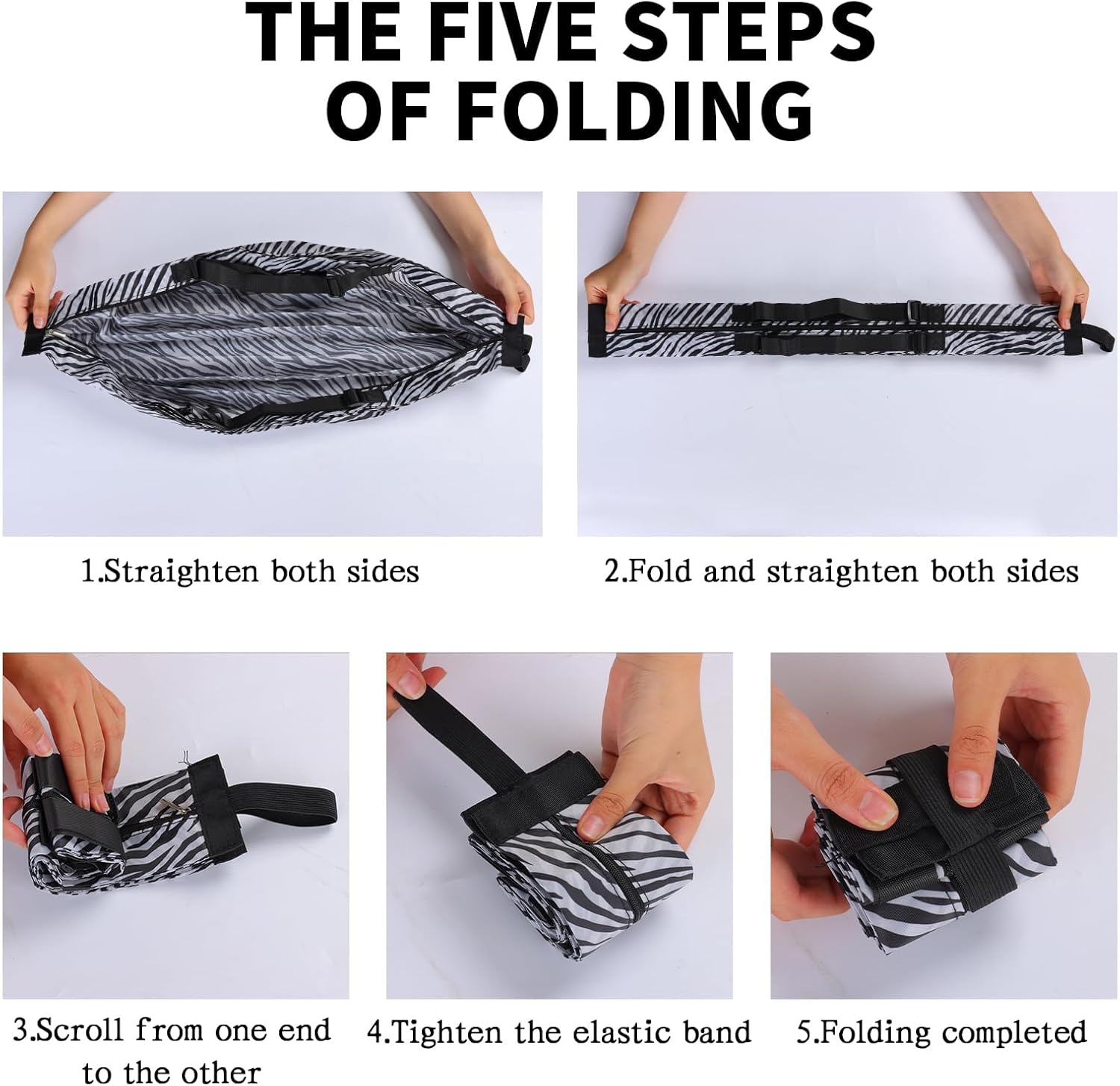 Reusable Shopping Bag, Portable Foldable Nylon Grocery Bag with Zipper, Large Capacity Luggage Bags for traveling, Camping, Picnics, and Fitness - Image 4