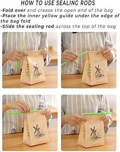 32 PCS Food Bag Sealer Sticks, 4 to 12 Inch Chip Clips, 4 Lengths Storage Closures for Keeping Snack Fresh, Grip Sealers for Pet Dog Food (32) - Image 7