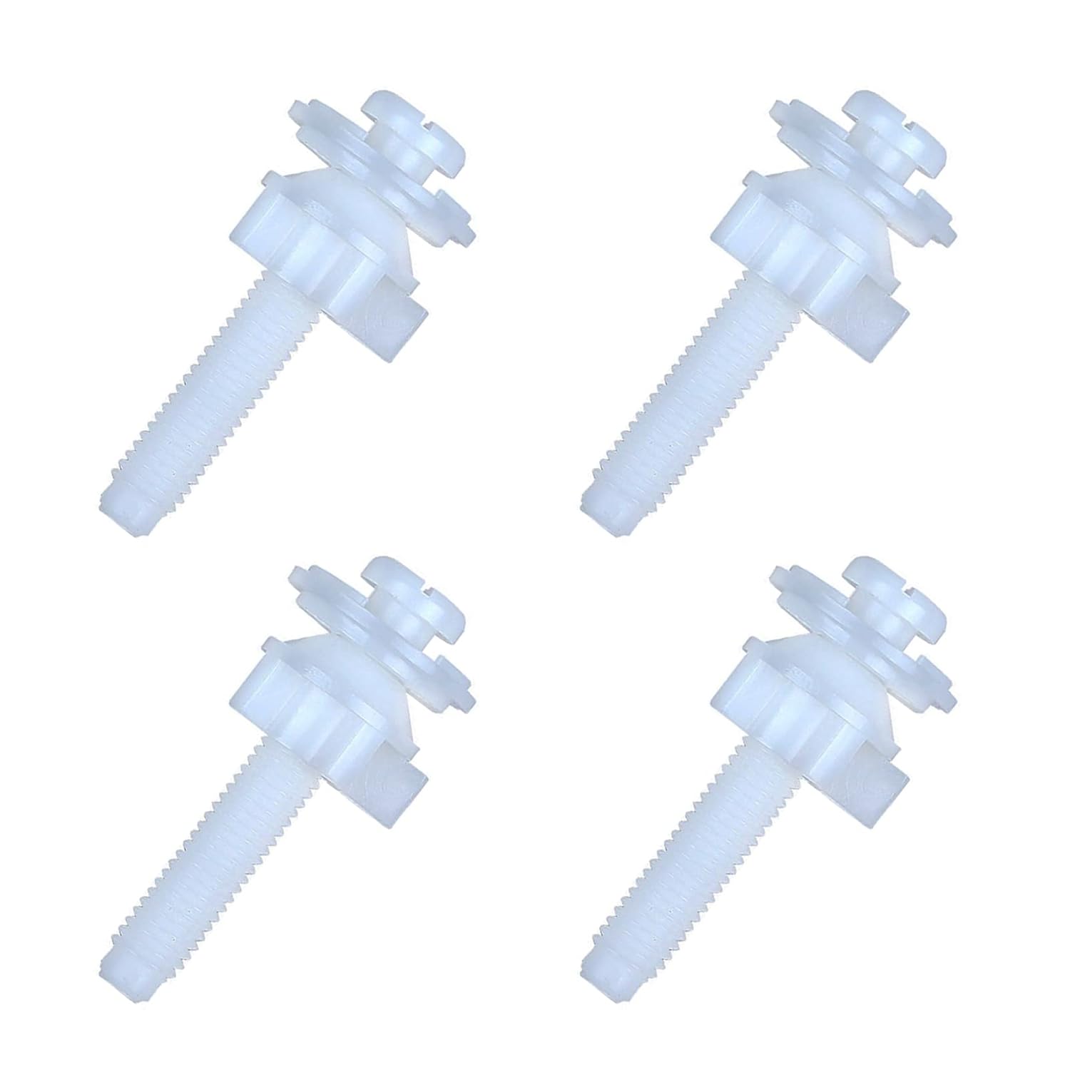 Toilet Seat Hinge Bolt Screw, 4 PCS Universal Plastic Downlock Nuts Toilet Seat Hinge Bolts Replacement Parts for Fixing Top Mount Toilet Seat Hinges - Image 1