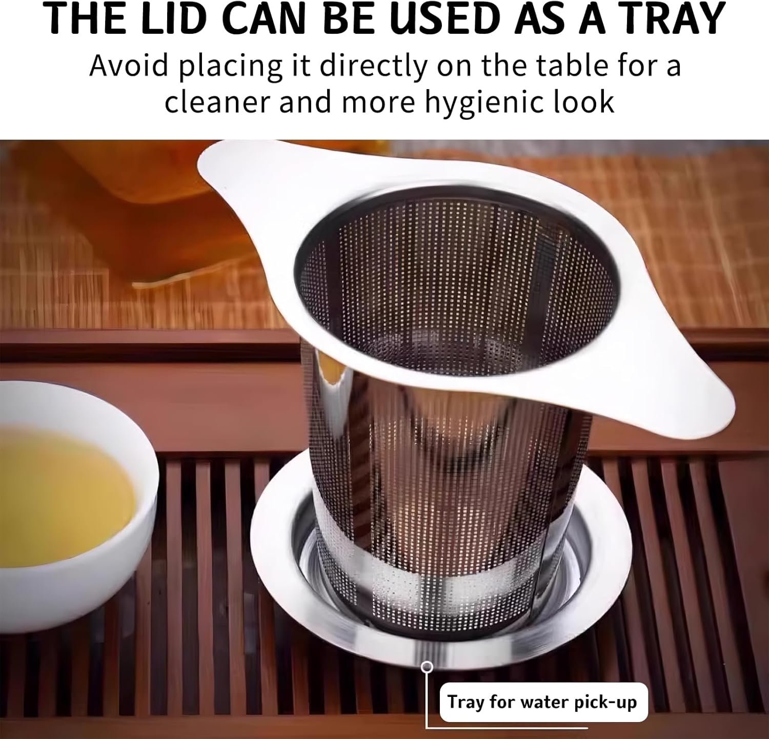 2 Pack Tea Infuser Stainless Steel Mesh Strainer, Tea Strainer Steeper Filter with Double Handles for Hanging on Teapots, Mugs, Cups to Steep Loose Leaf Tea and Coffee, Large Capacity (Silver) - Image 3