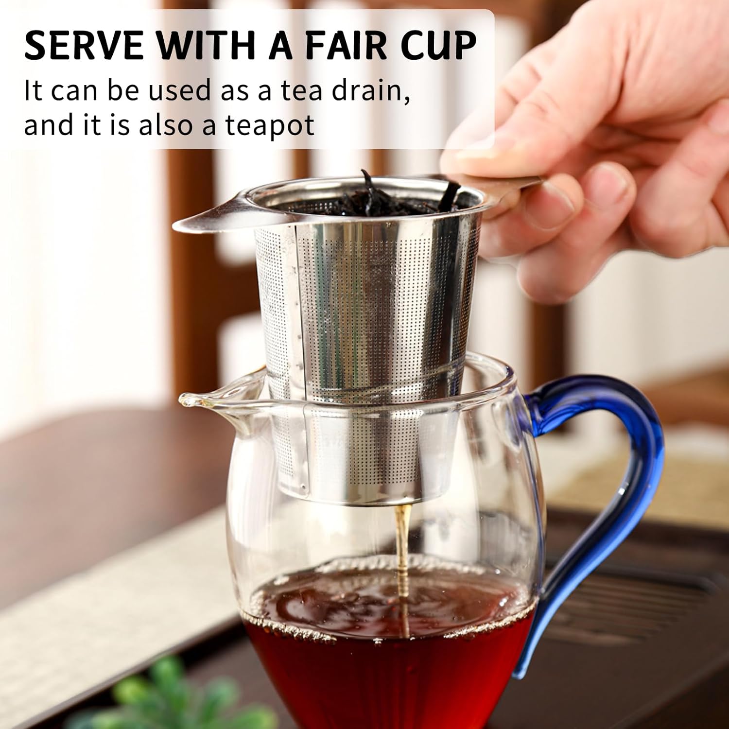 2 Pack Tea Infuser Stainless Steel Mesh Strainer, Tea Strainer Steeper Filter with Double Handles for Hanging on Teapots, Mugs, Cups to Steep Loose Leaf Tea and Coffee, Large Capacity (Silver) - Image 4