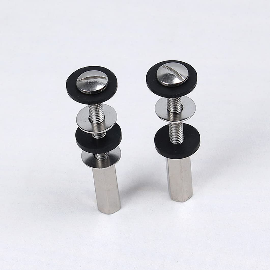 Toilet Tank to Bowl Bolt Kits, 2 Pack Toilet Bolt Kit for Tank Heavy Duty Washers and Round Cover Caps with Extra Long Nut Screw (Silver) - Image 5