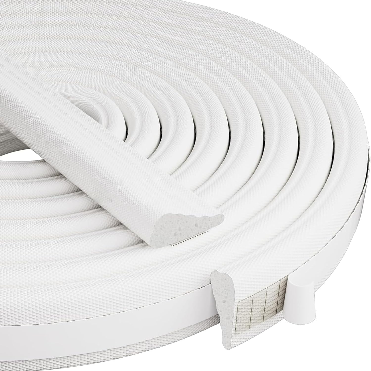 Weather Stripping Door Seal Strip, 16.4 Ft Door Windows Insulation Strip Self Adhesive Draft Stoppers Foam Tape for Doors and Windows Frame Gap Blocker(White) - Image 1