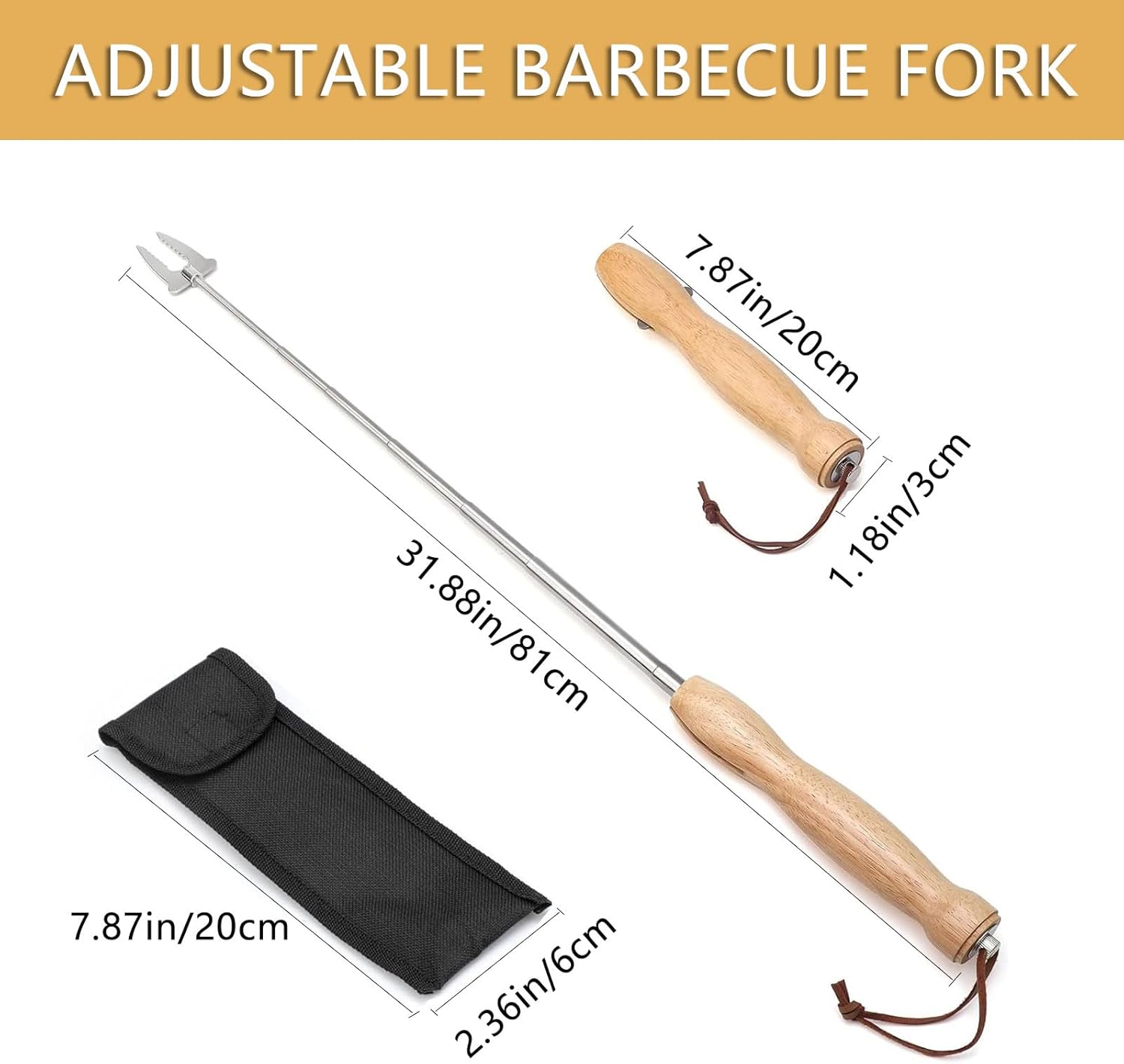 Marshmallow Roasting Sticks, 32 Inch Long Stainless Steel SmoresSticks Extendable Marshmallow Sticks Barbecue Forks for Fire Pit Campfire BBQ - Image 2