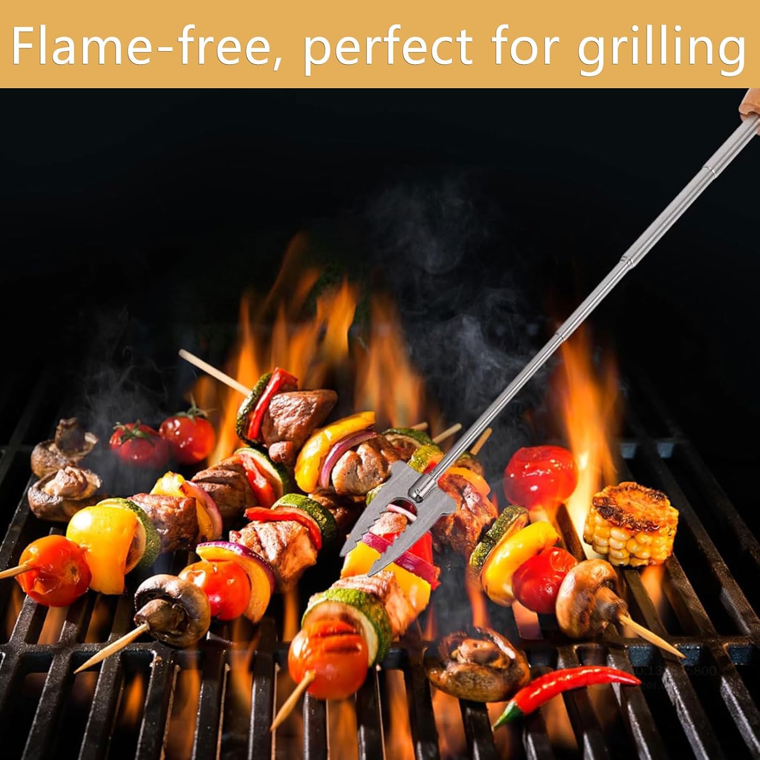 Marshmallow Roasting Sticks, 32 Inch Long Stainless Steel SmoresSticks Extendable Marshmallow Sticks Barbecue Forks for Fire Pit Campfire BBQ - Image 5