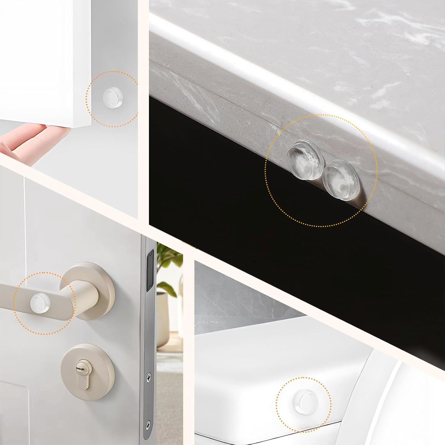 Cabinet Door Bumpers 192 Pcs Self Adhesive Sound Dampening Bumpers Pads, Clear Round Rubber Feet for Surface Protection and Furniture Noise Reduction, Drawers, Cupboard, Picture Frames, Door - Image 4