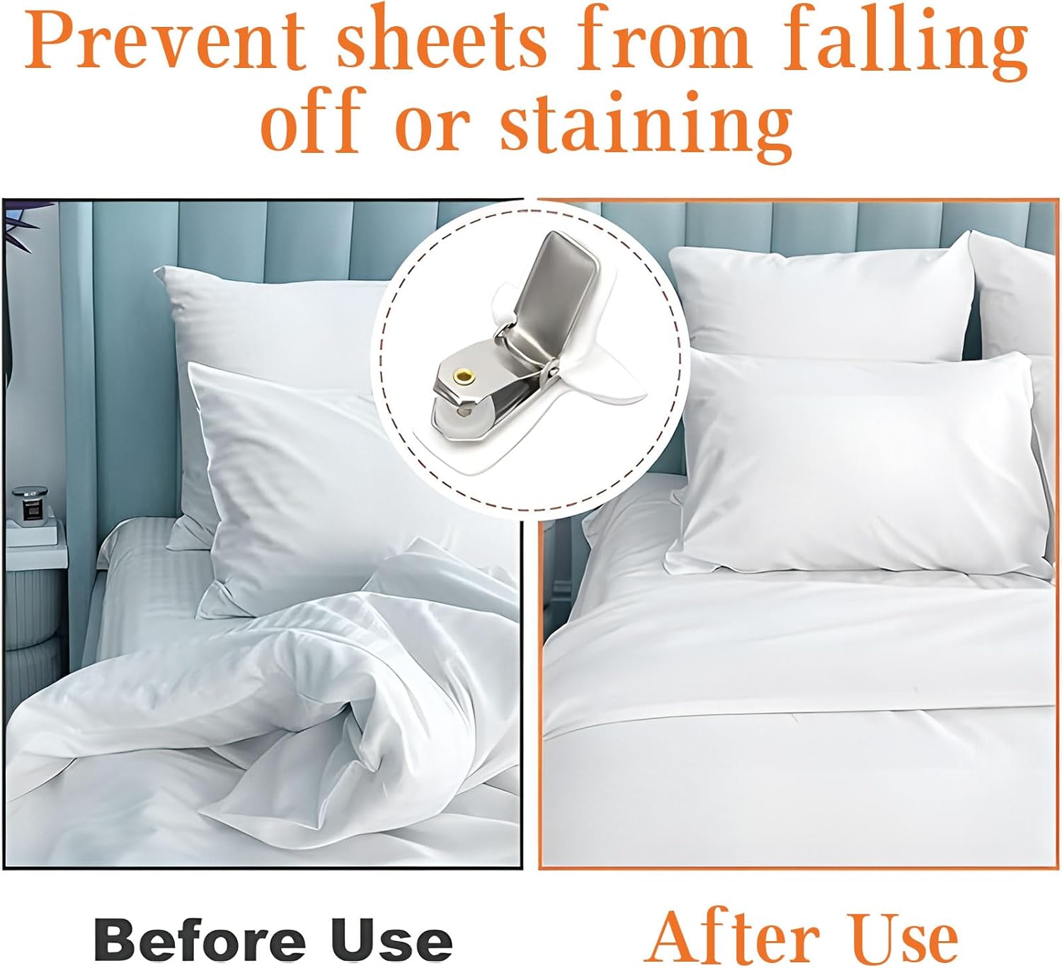 12 Pcs Padded Comforter Clips Duvet Cover Clips, Non-Slip Bed Sheet Clips Fasteners Duvet Clips for Inside Duvet Cover for Preventing Comforters from Shifting Inside - Image 3