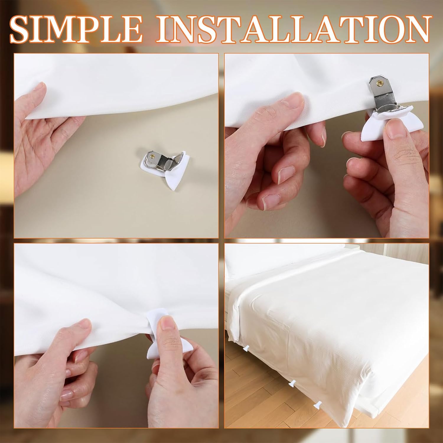 12 Pcs Padded Comforter Clips Duvet Cover Clips, Non-Slip Bed Sheet Clips Fasteners Duvet Clips for Inside Duvet Cover for Preventing Comforters from Shifting Inside - Image 4