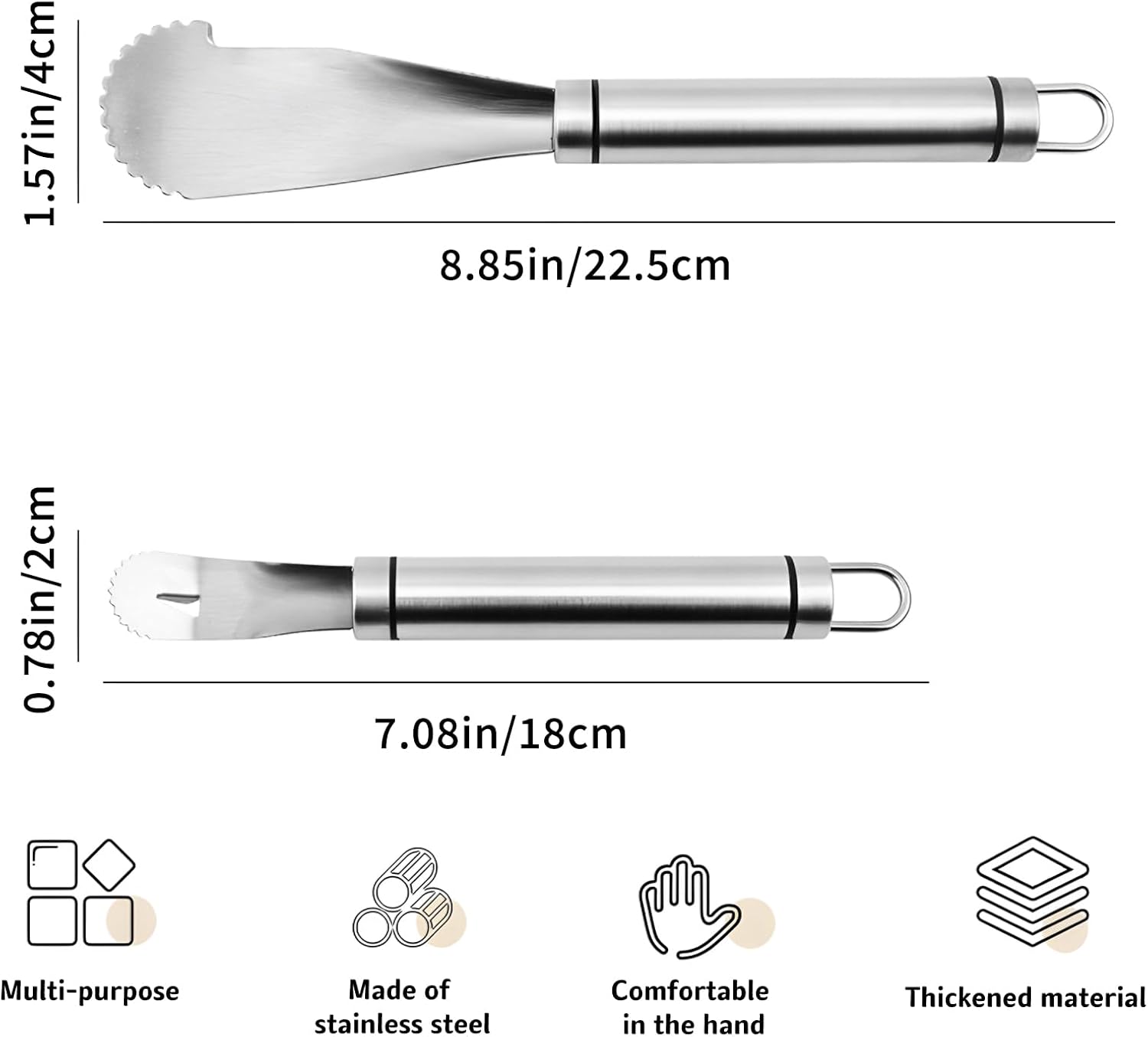 Stainless Steel Orange Peeler Tool Grapefruit Knife, Lemon Citrus Peel Cutter Vegetable Slicer Fruit Tools Kitchen Gadgets (2 Pack) - Image 2