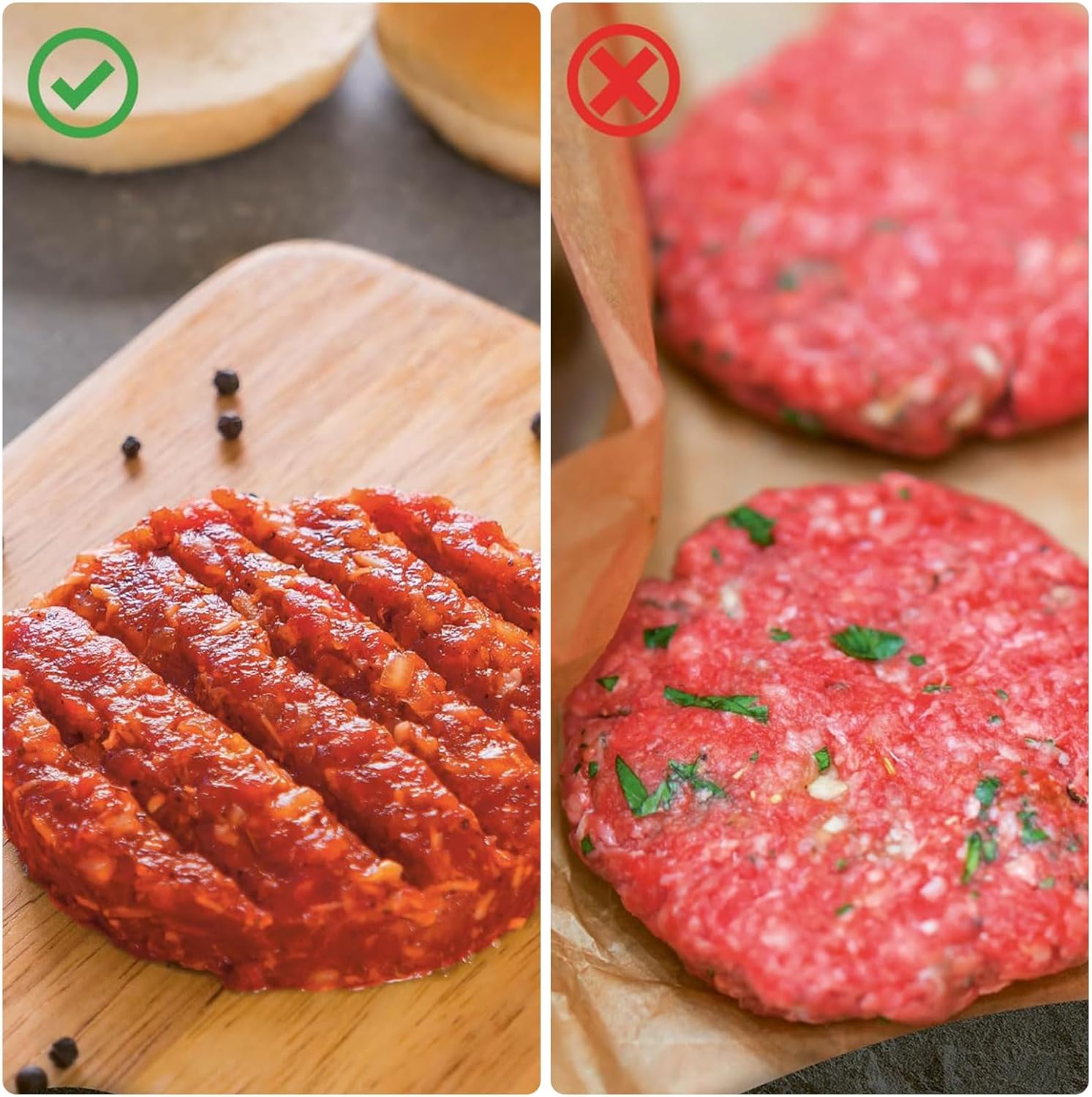 Hamburger Press Patty Maker, 4.6 in Food Grade Aluminum Burger Press, Non-Stick, with 100 Pcs Wax Paper, for Grilling and Cooking - Image 6