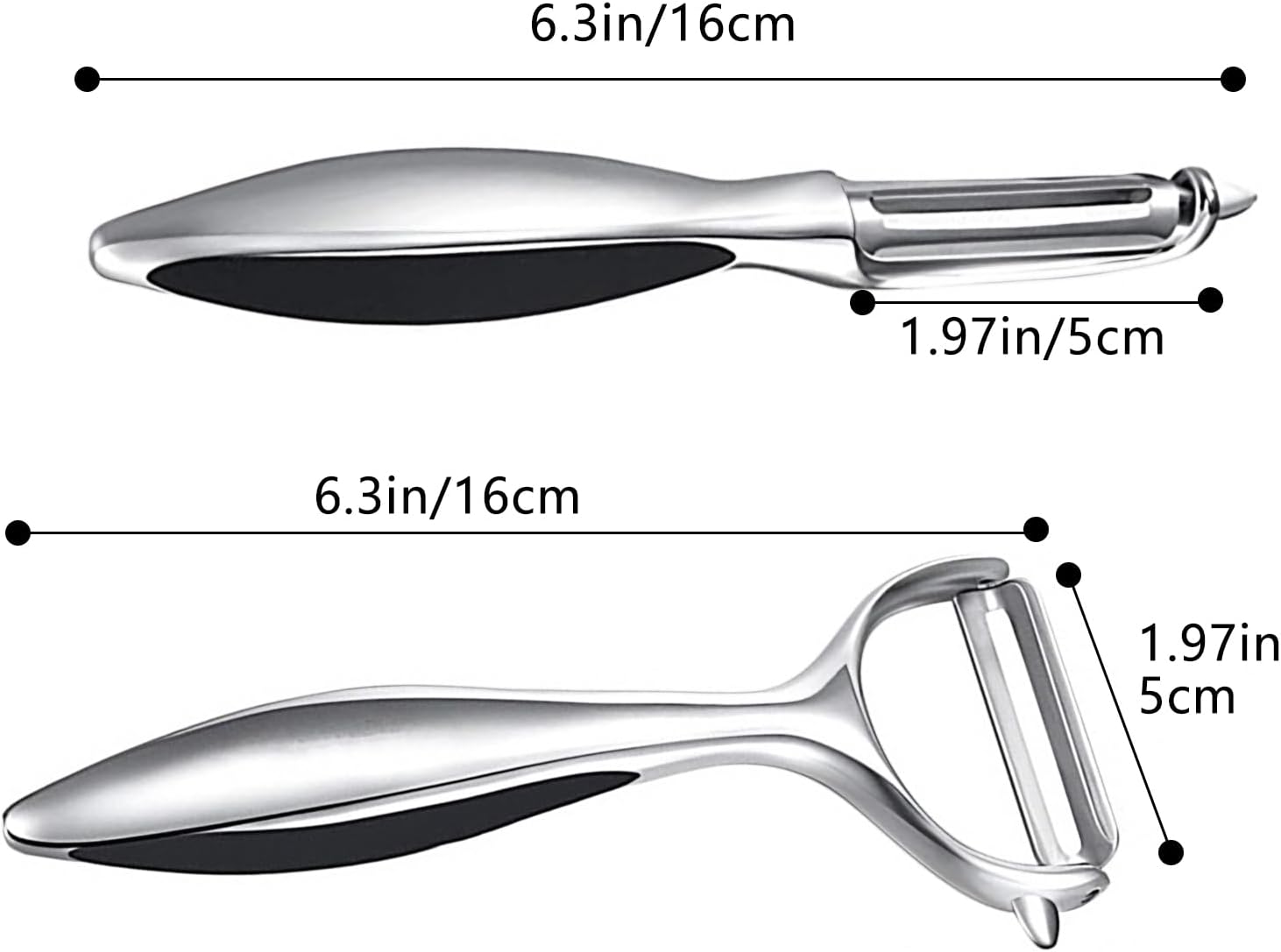 Vegetable Peeler Swivel Potato Peelers, Multifunction Peeler Set, Sharp Stainless Steel Blades and Ergonomic Handle - Image 2