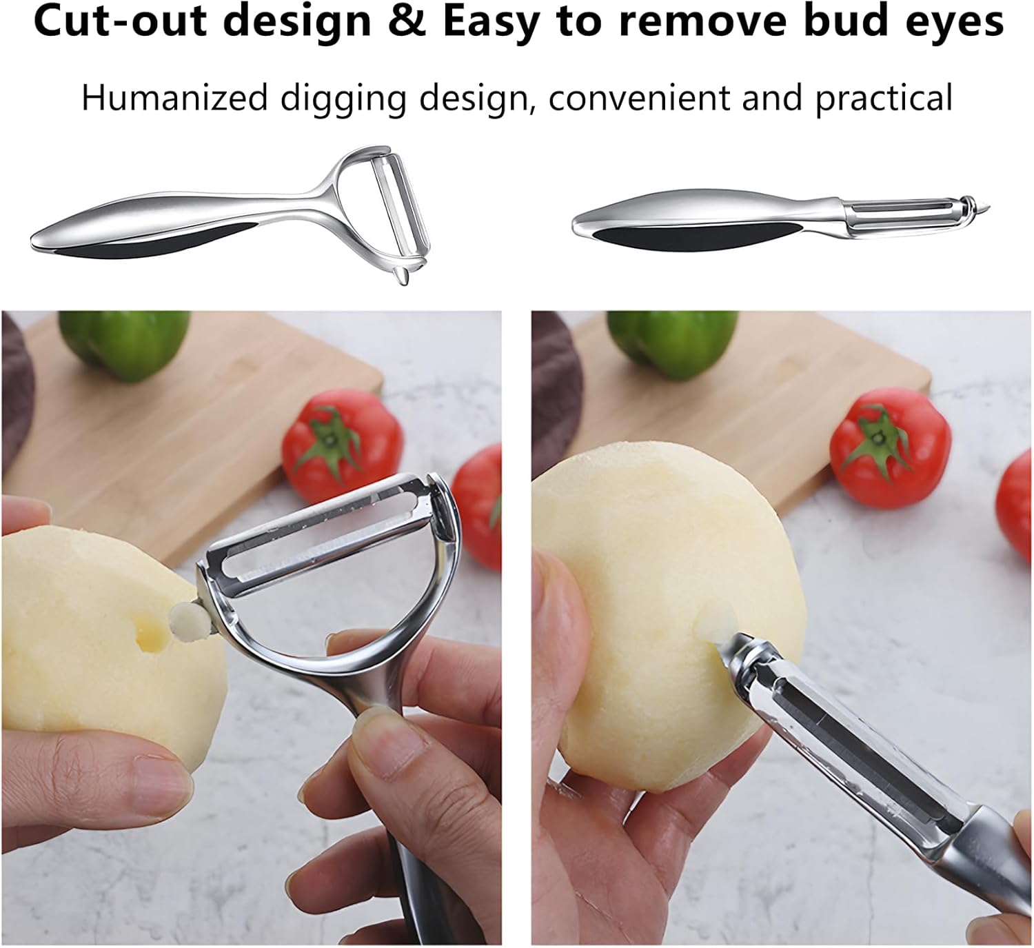 Vegetable Peeler Swivel Potato Peelers, Multifunction Peeler Set, Sharp Stainless Steel Blades and Ergonomic Handle - Image 3