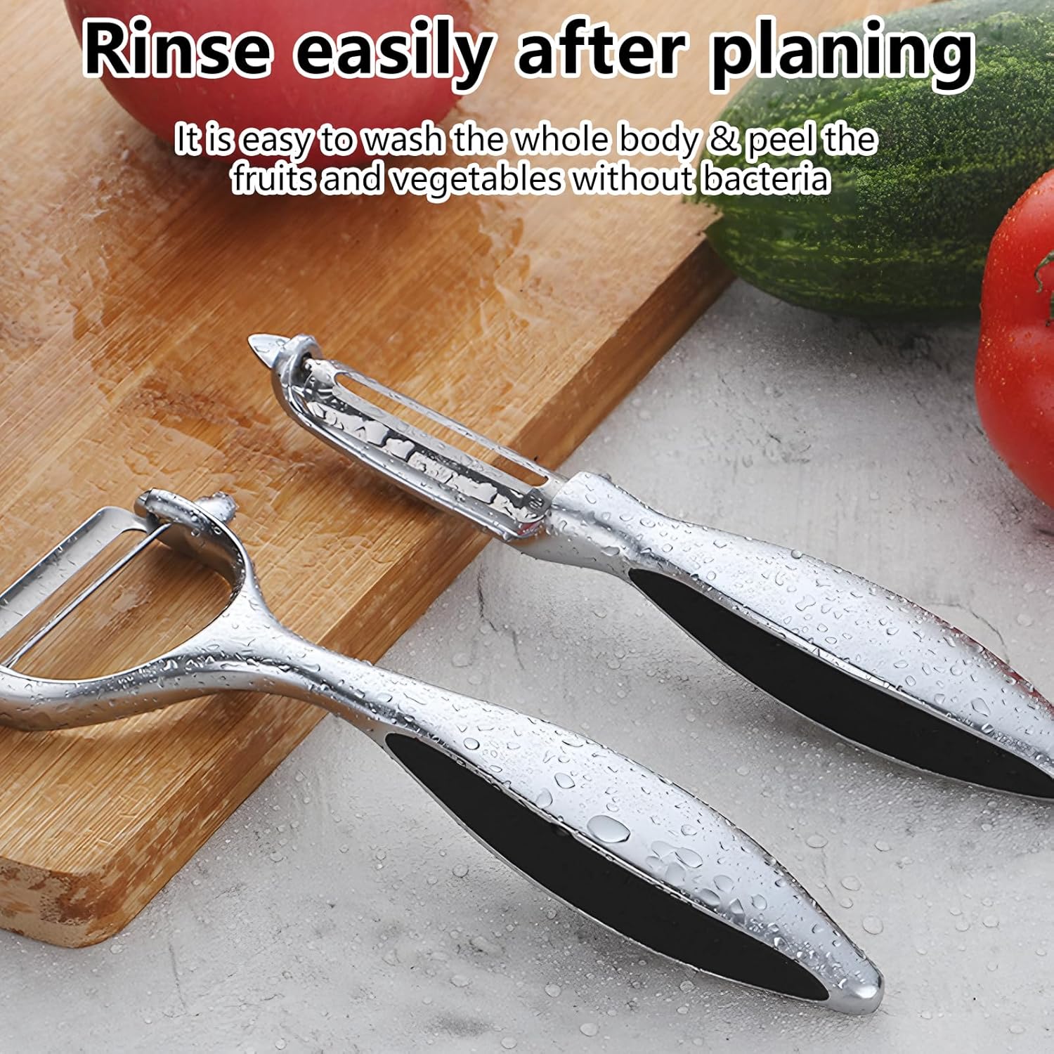 Vegetable Peeler Swivel Potato Peelers, Multifunction Peeler Set, Sharp Stainless Steel Blades and Ergonomic Handle - Image 4