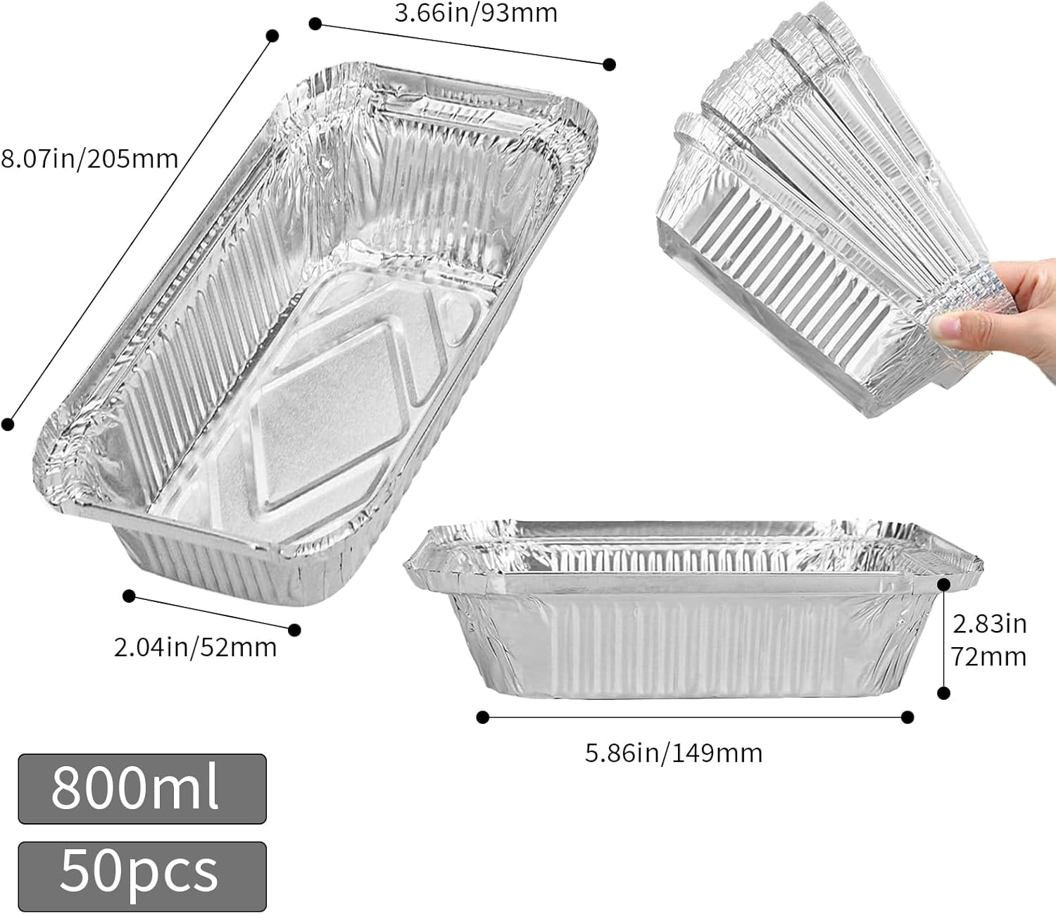 Aluminum Pans Drip Pans (50 Pack, 8