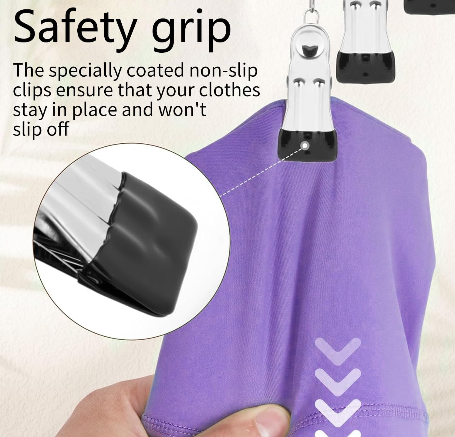 Legging Organizer for Closet, 2 Pack Metal Yoga Pants Hangers 10 Clips Holds 20 Leggings, Space Saving Hanging Closet Organizer Rubber Coated for Organizers and Storage (Black) - Image 5
