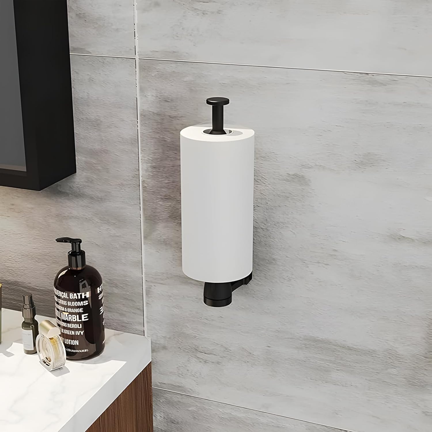 Paper Towel Holder Under Cabinet, Self Adhesive or Drilling, Wall Mount Stainless Steel Paper Towel Rack for Kitchen Toilet Bathroom - Image 5