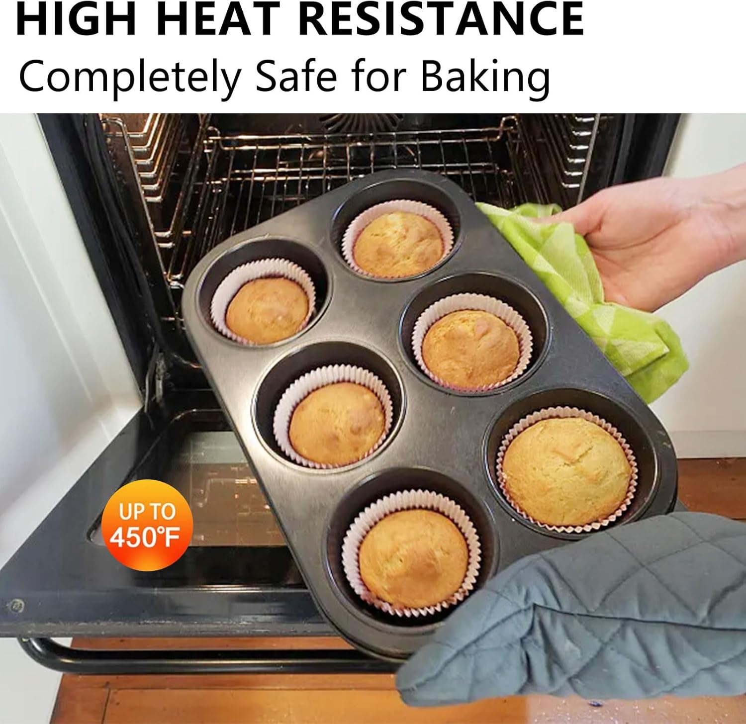 Foldable Silicone Muffin Pan, 6 Cups Non-Stick Cupcake Pans, BPA Free Silicone Baking Tray, Food Grade Egg Bites Mold for Making Egg Muffin, Cakes, Tart, Hamburger Bun, Bread (Black) - Image 3