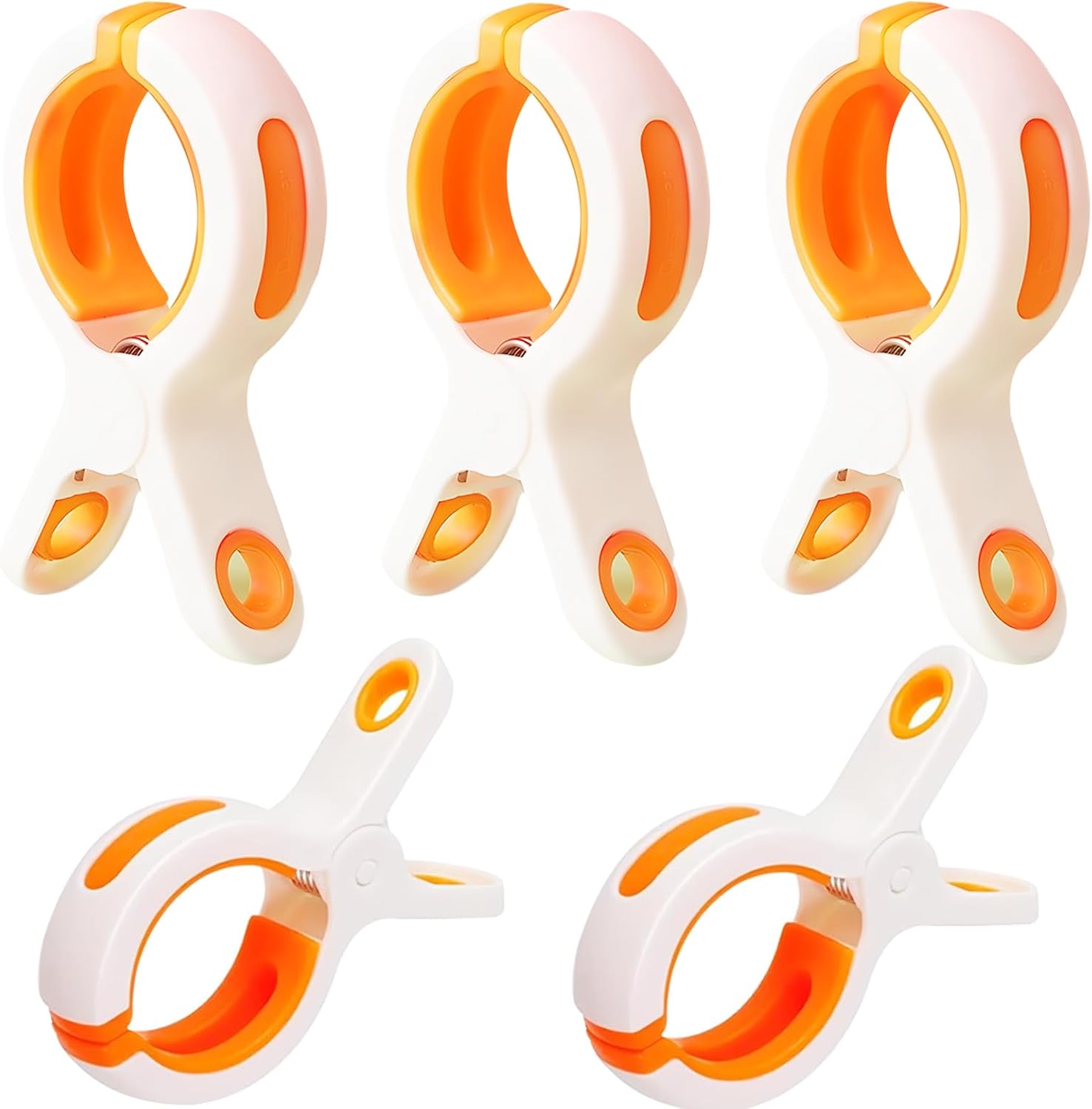 5 Pcs Beach Towel Clips for Beach Chairs, Plastic Towel Pegs Towel Holder, Windproof Clothes Pins Outdoor Laundry Clamps - Image 1