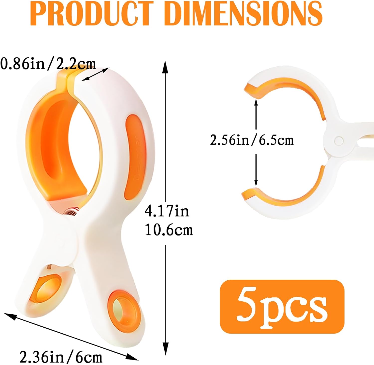 5 Pcs Beach Towel Clips for Beach Chairs, Plastic Towel Pegs Towel Holder, Windproof Clothes Pins Outdoor Laundry Clamps - Image 2