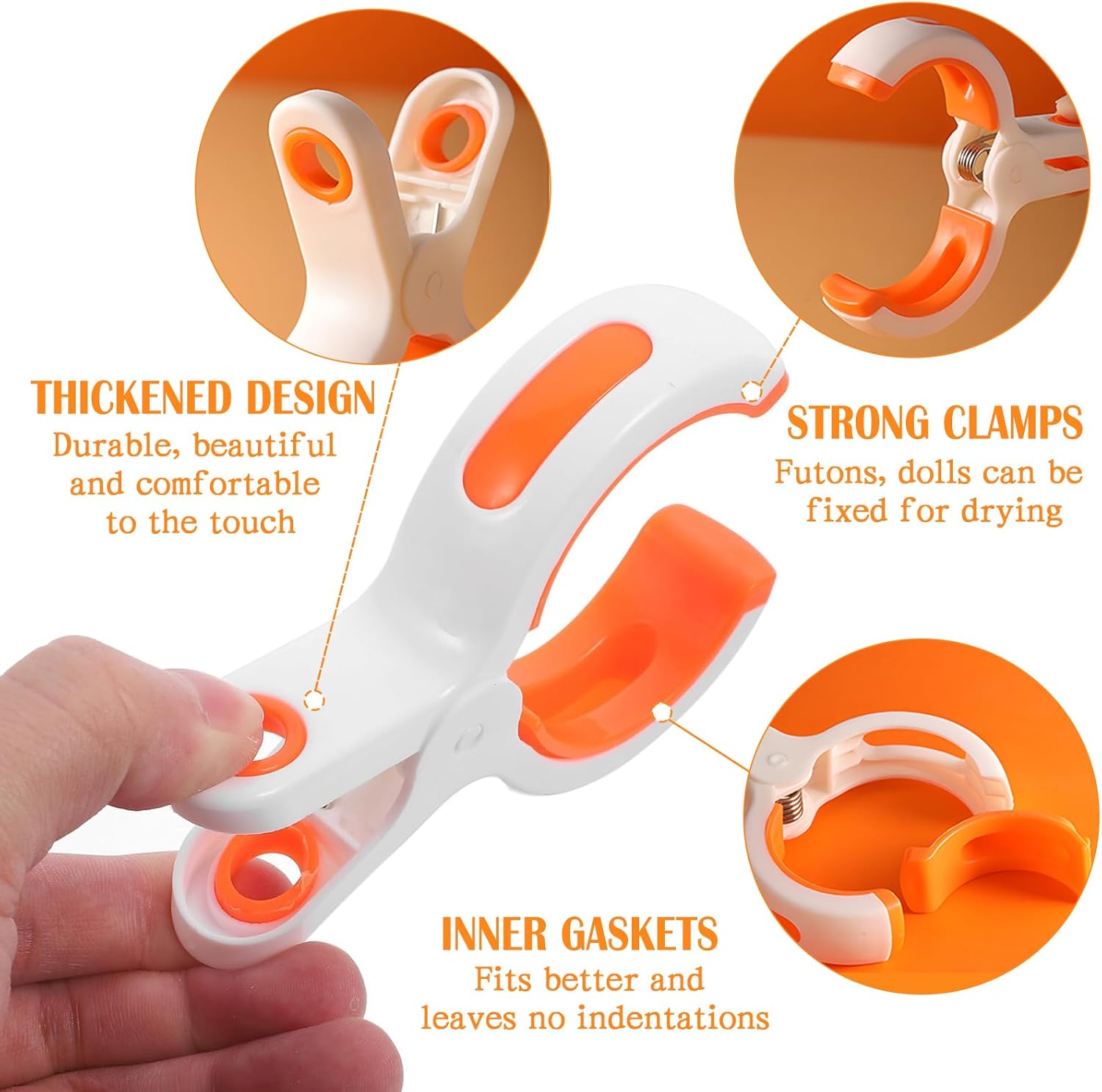 5 Pcs Beach Towel Clips for Beach Chairs, Plastic Towel Pegs Towel Holder, Windproof Clothes Pins Outdoor Laundry Clamps - Image 3