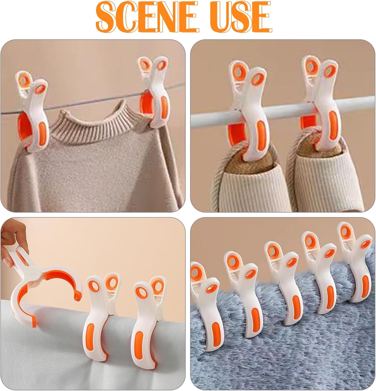 5 Pcs Beach Towel Clips for Beach Chairs, Plastic Towel Pegs Towel Holder, Windproof Clothes Pins Outdoor Laundry Clamps - Image 6