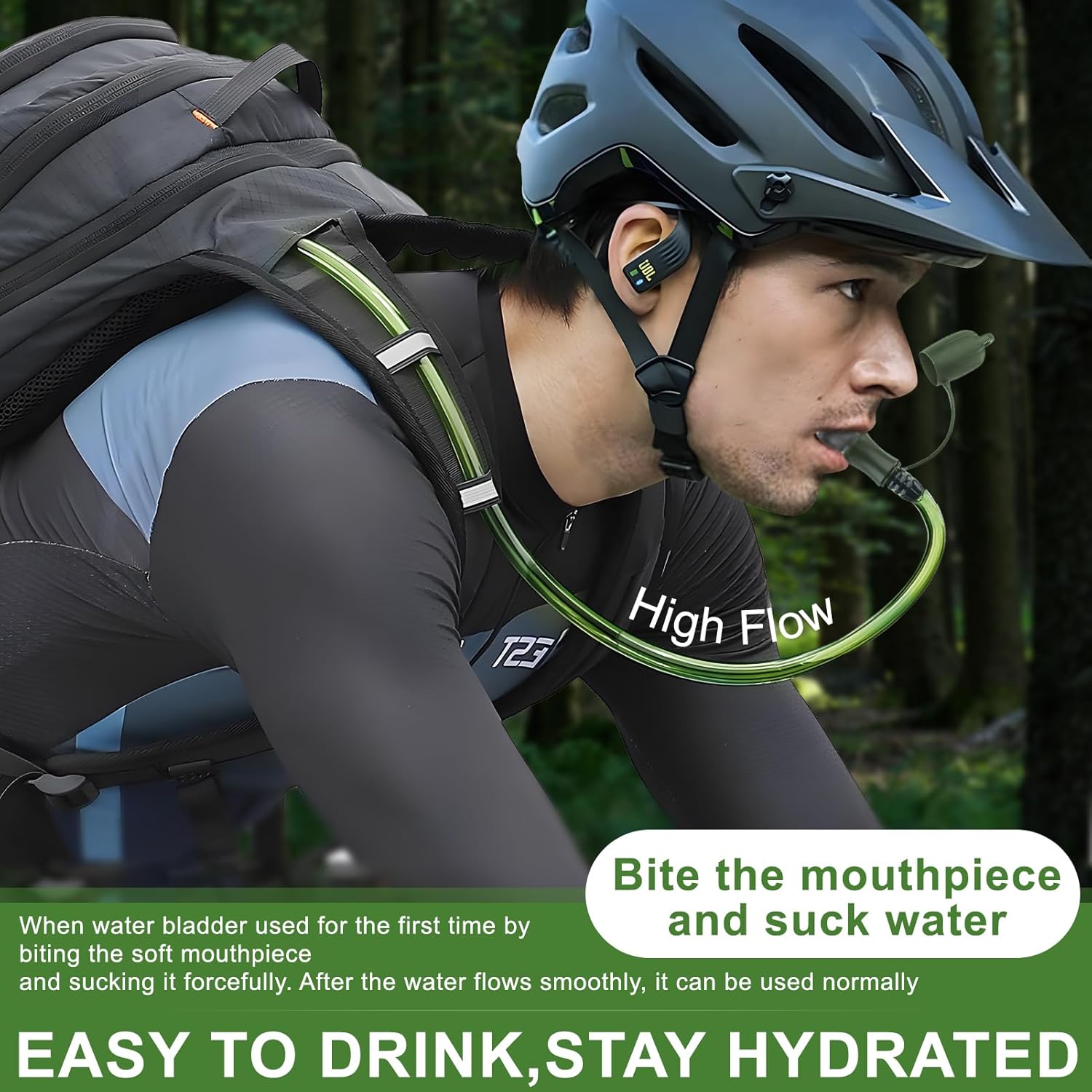 Hydration Bladder, 2L Water Bladder for Hiking Backpack Leak Proof Water Reservoir Storage Bag, 2 Liter BPA-Free Water Pouch Hydration Pack Replacement for Camping Cycling Running, Military Green - Image 6