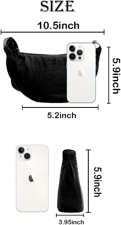 Crossbody Bag Hobo Sling Crescent Bag Women Men Trendy Small Shoulder Bag Purse Dumpling Bag Casual Handbag Adjustable Strap - Image 6