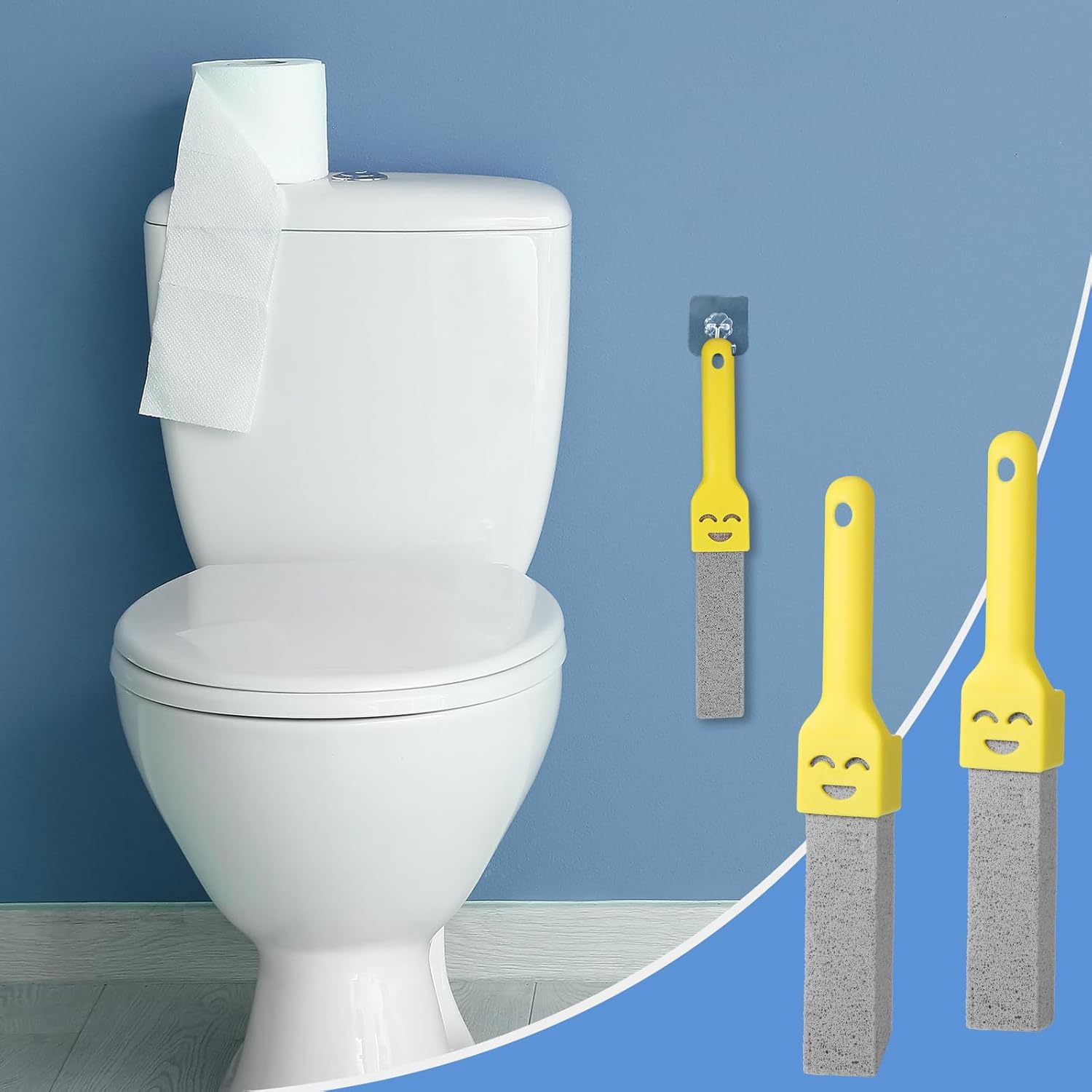 6Pc Pumice Stone for Toilet, Toilet Pumice Cleaning Stone with 2 Handle, Replaceable Toilets Pumice Stones for Cleaning, Nature Scouring Stick for Hard Water Stains, Bathroom Tiles Limescale Remover - Image 7