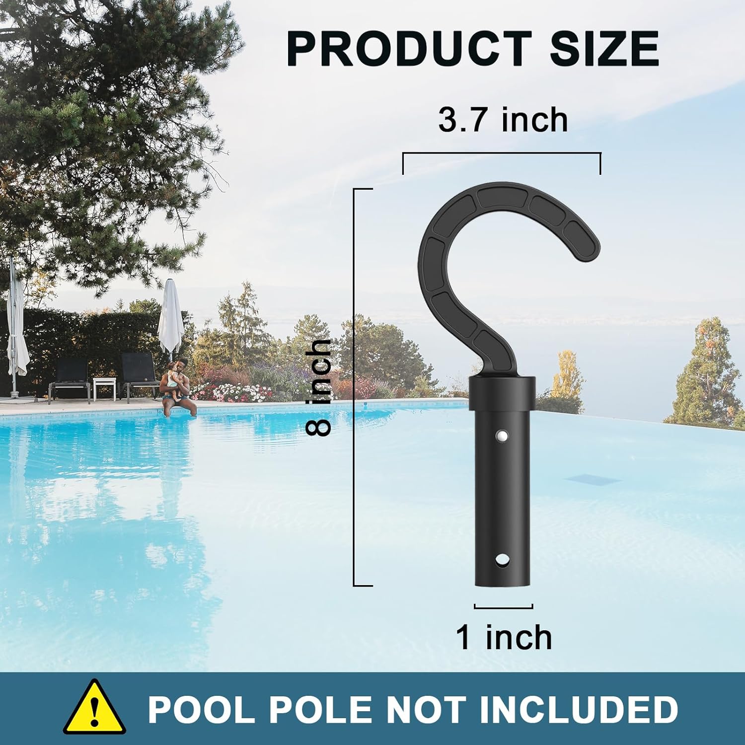 Hook for All Robotic Pool Cleaner,  Pool Accessories Hook Customized for Pool Vacuum Robot Including Cordless,Above Ground and Underwater,Attaches to Telescopic Poles (Gray) - Image 2