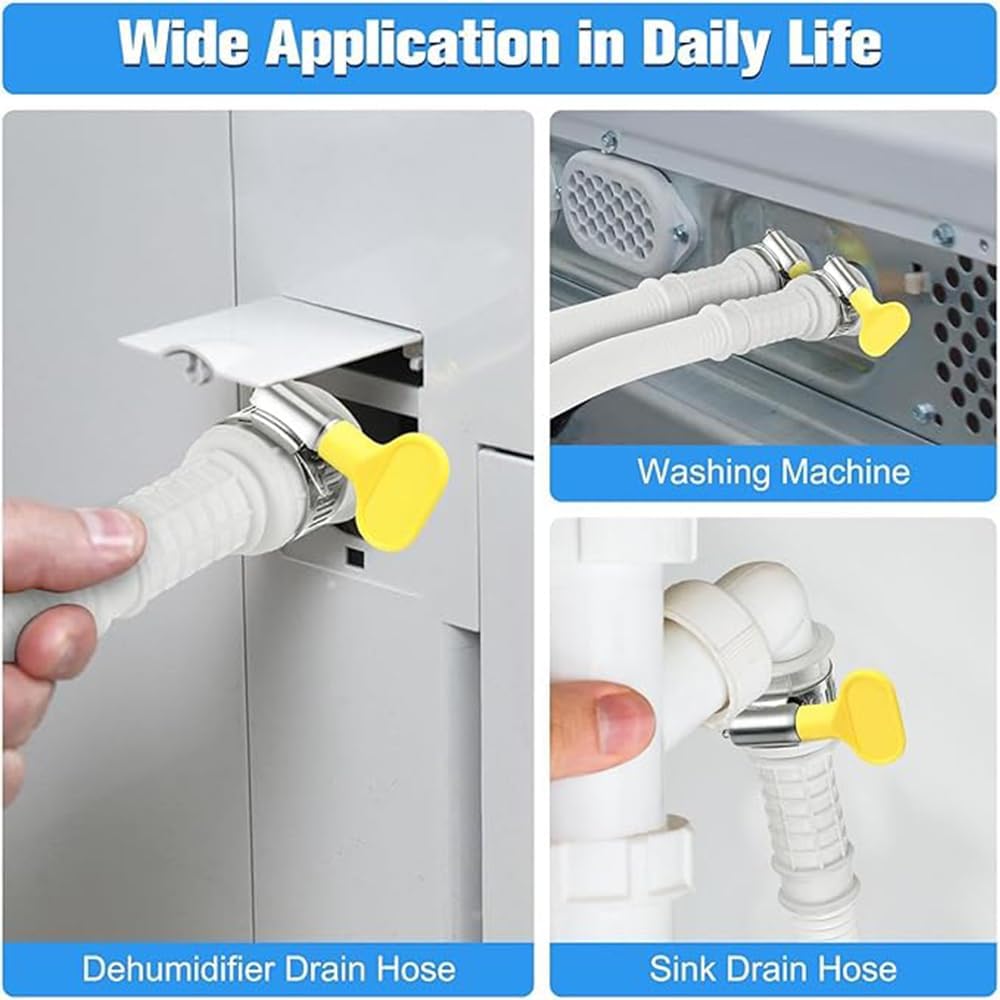Dehumidifier Drain Hose,Patent Pending Dehumidifier Drain Hose,Flexible Universal Drain Hose with Cuttable Rubber Adapter and Connect Clamp,Fit for Air Conditioners,Dehumidifiers(White,6.5 Feet) - Image 4