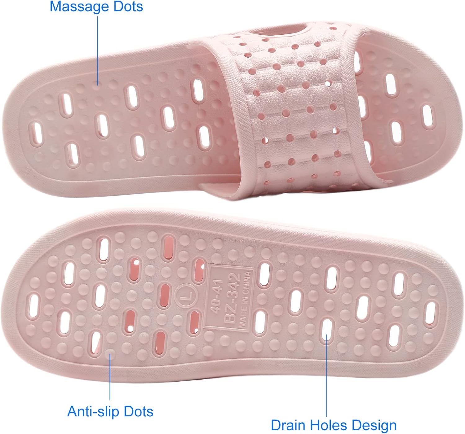 Shower Shoes Quick Dry Non-Slip Bathroom Slippers for Men Women Dorm Home Slides - Image 5