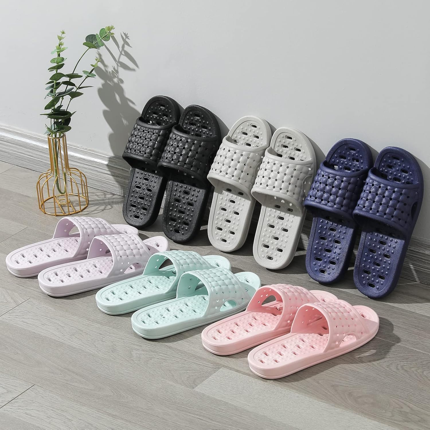 Shower Shoes Quick Dry Non-Slip Bathroom Slippers for Men Women Dorm Home Slides - Image 7